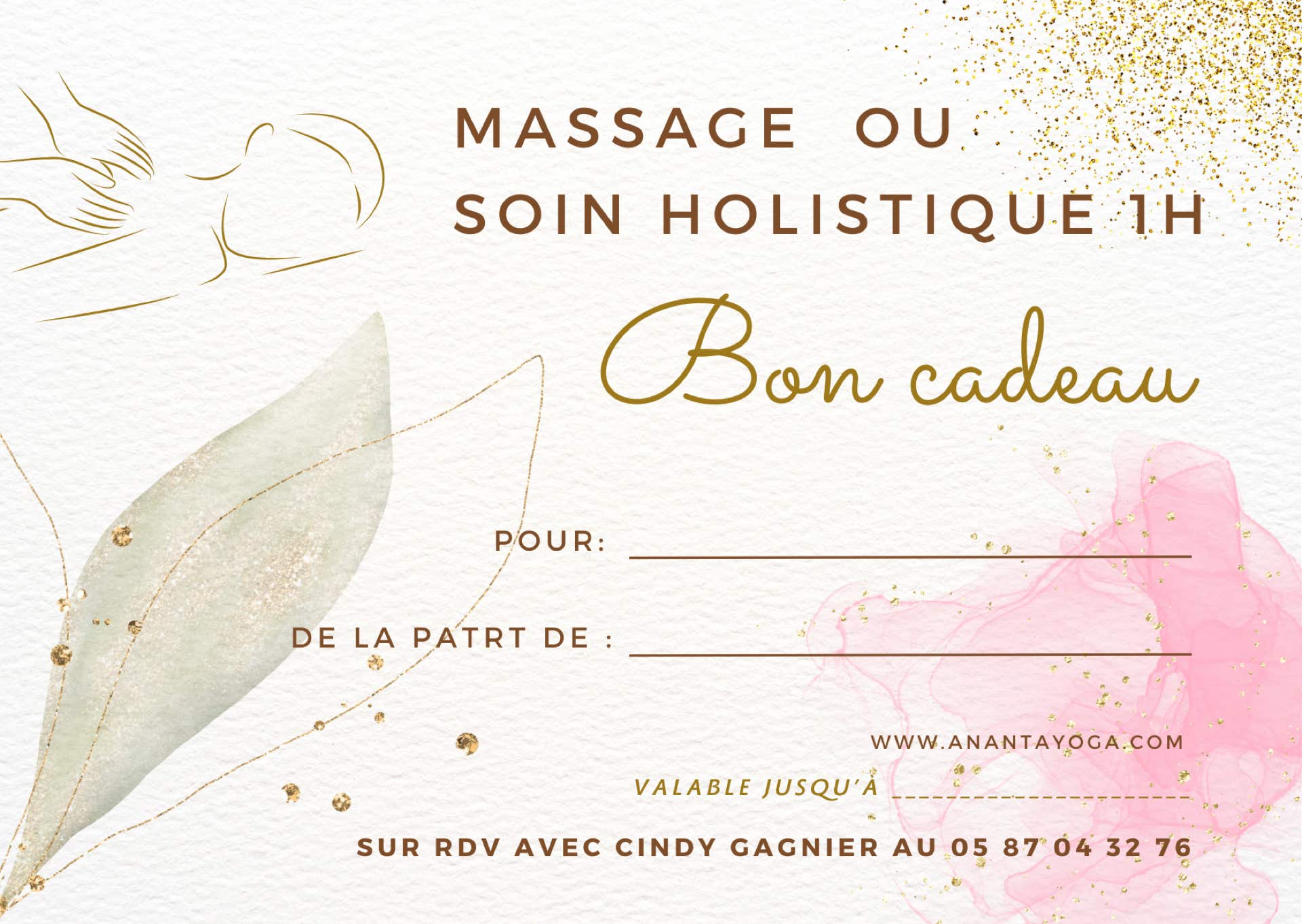 Offrez un bon cadeau massage bien-être et soin holistique Creuse 